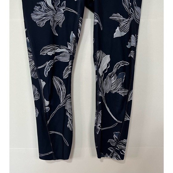 Athleta Blue Floral Sonic Cropped High Waisted Athletic Leggings Size S - Picture 5 of 10